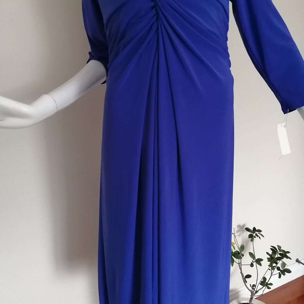 Chaps Long Sleeve Dress in Deep Blue - Picture 6 of 8